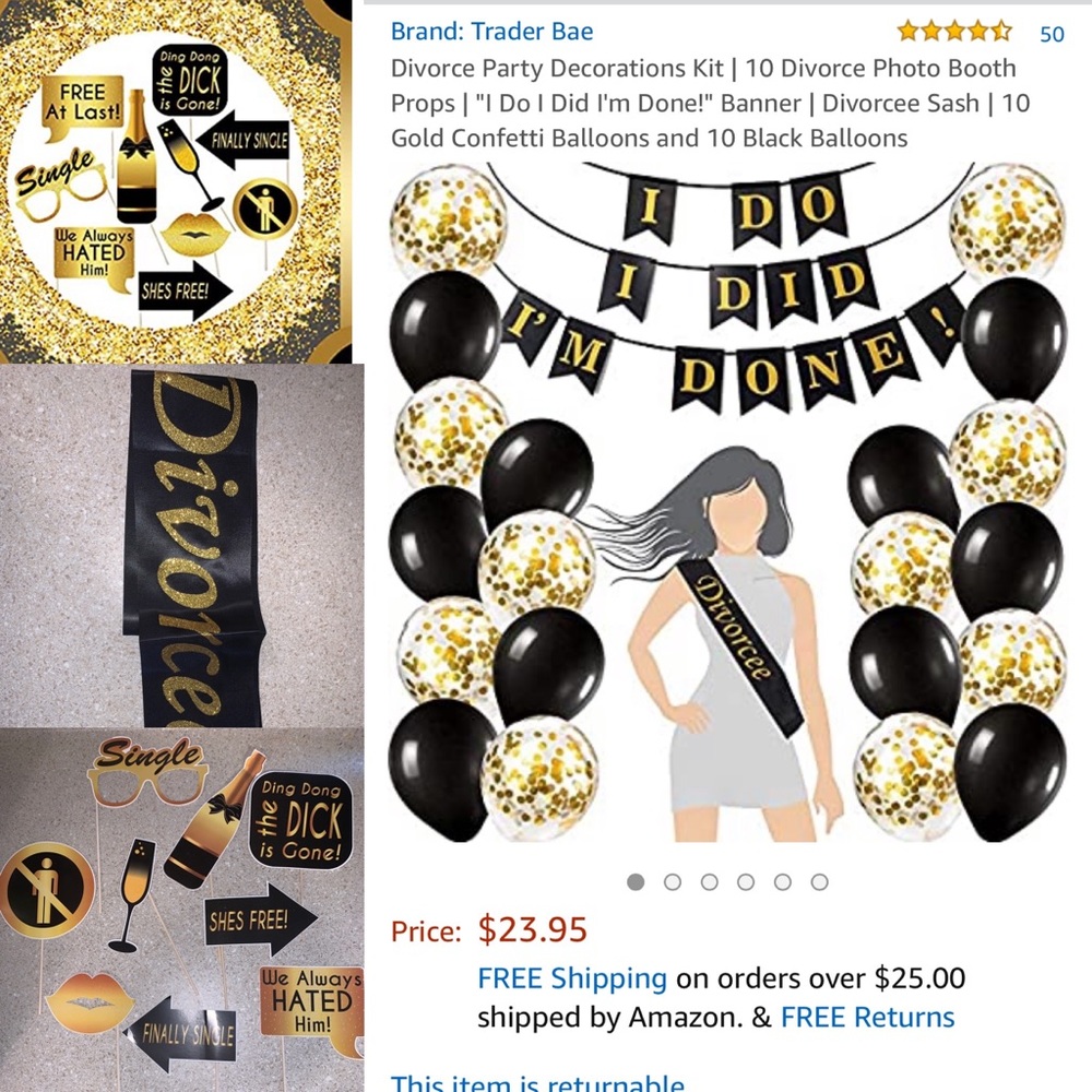 Divorce party photo props